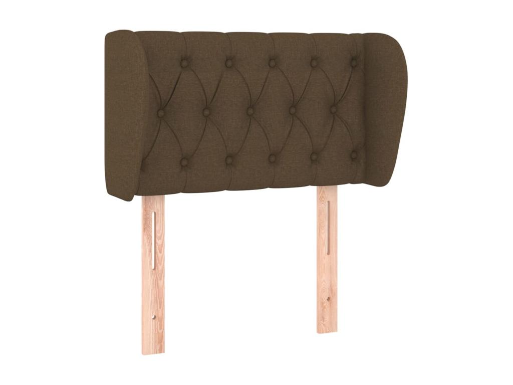 Headboard with wings, Dark Brown, 83x23x78/88 cm, Fabric ADKN66523