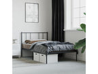 Metal bed frame with black headboard 100x190 KIXF26203