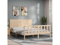 Bed frame with headboard 160x200 cm solid wood IMVL11933