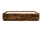 Smoked oak bed frame 200x200 engineered wood XHHP84884