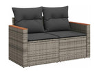Garden furniture set with cushions, 13 pieces, grey woven resin, UGXE02757