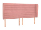 Headboard with wings, Pink, 163x23x118/128 cm, Velvet, CLIB25246