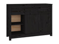 Black Buffet 100x35x74 cm Solid Pine Wood DECJ36219