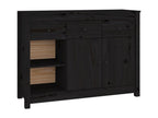 Black Buffet 100x35x74 cm Solid Pine Wood DECJ36219