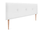 Elariva Smooth Faux Leather Headboard with Buttons 145x105cm with Legs for 135/140cm Beds - White GQZH46458