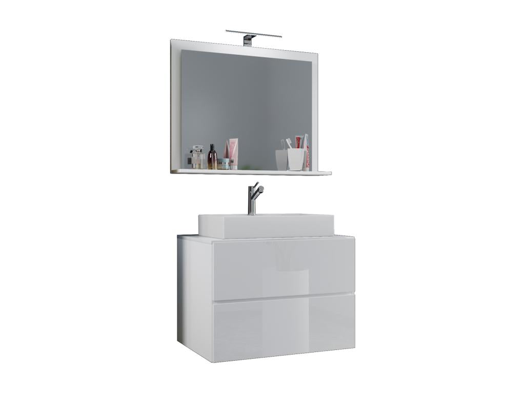 Lysvia 3-piece bathroom vanity set with Lysvia M sink and drawer, white - 60 UWRA64424