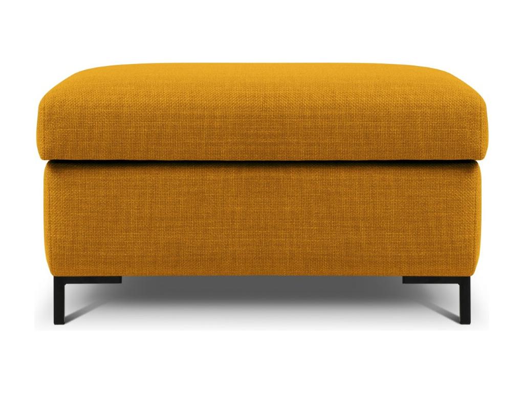 Elariva - Ottoman with storage in gold structural fabric - 87x72x46cm JOLZ24185