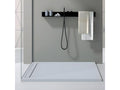 Grey 7035 shower tray with smooth finish and coloured grid - 130x90 cm KZSC91783