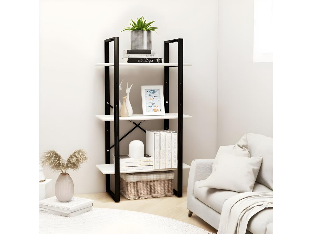 White storage shelf, 60x30x105 cm, solid pine wood, WJLA13995