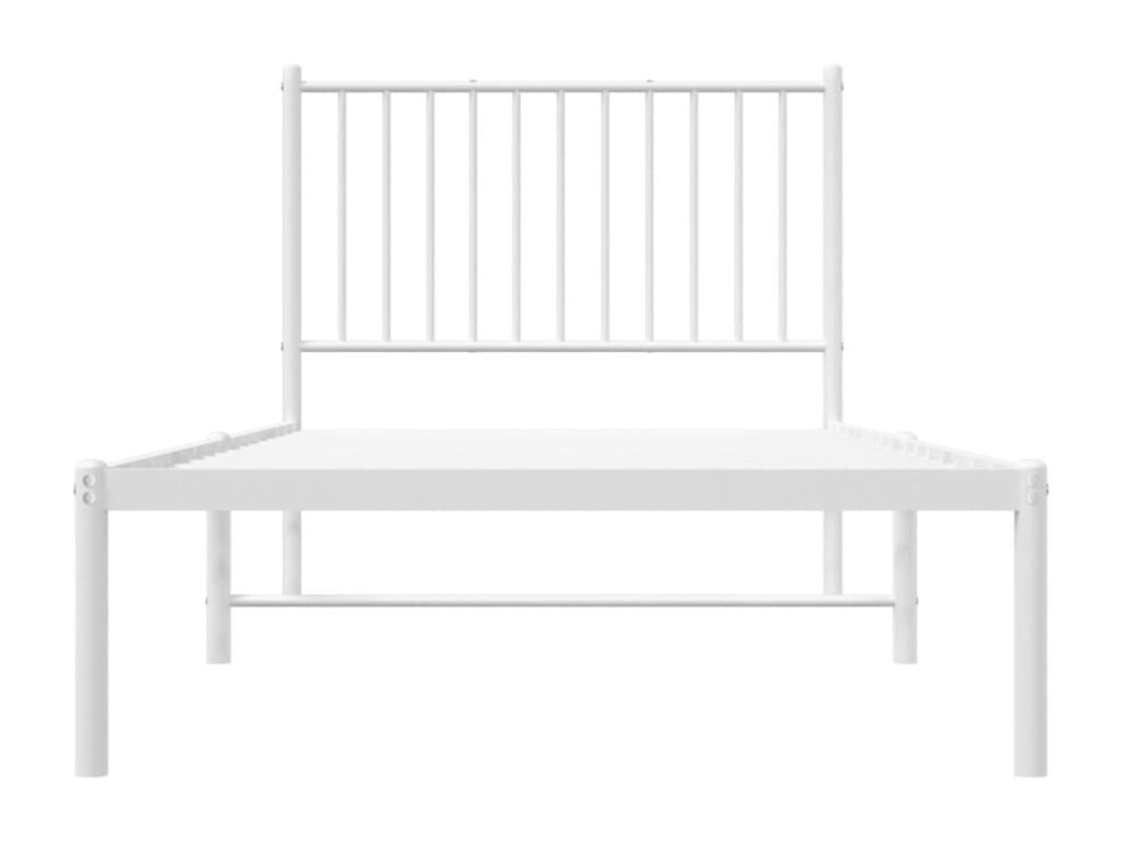 Metal bed frame with white headboard 90x200 NZUP15748