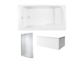 Lysvia 170x90 bath/shower pack, left-hand version, corner apron and bath screen BHMD59543