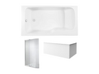 Lysvia 170x90 bath/shower pack, left-hand version, corner apron and bath screen BHMD59543