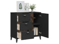 Black sideboard 80x40x80 cm solid pine wood FCBT57564