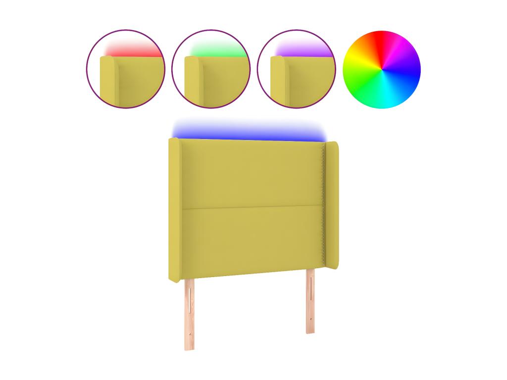 Green LED Headboard 83x16x118/128 cm Fabric DCTF56294