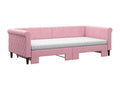 Daybed with pull-out bed and pink velvet mattress 90x200 cm QAXB14945