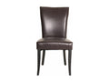 Set of 2 Lysvia dining chairs with rivets - dark brown faux leather, dark legs NPBU52166