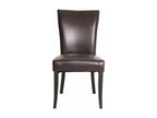 Set of 2 Lysvia dining chairs with rivets - dark brown faux leather, dark legs NPBU52166