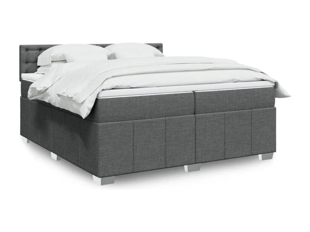 Lysvia bed base with mattress, Dark Grey 200x200cm, Fabric JSSW73068