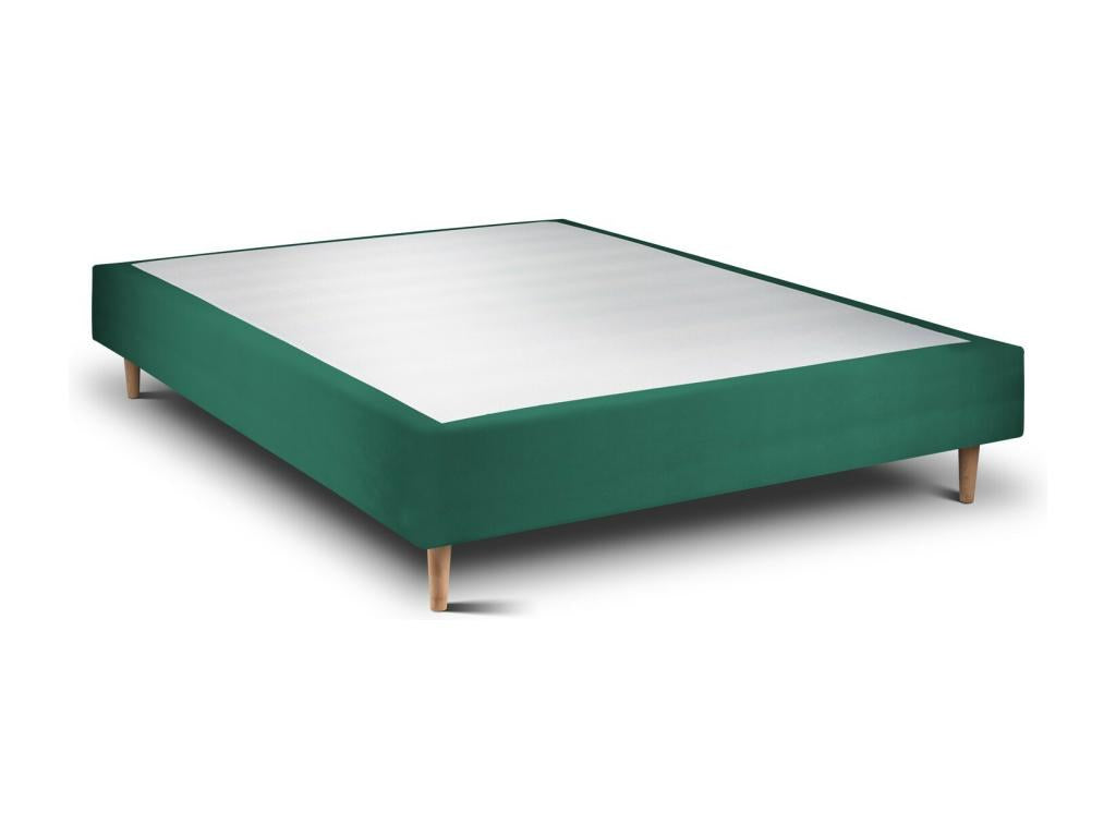 Upholstered Green Velvet Bed Base 160x200 H35cm LPJU77162