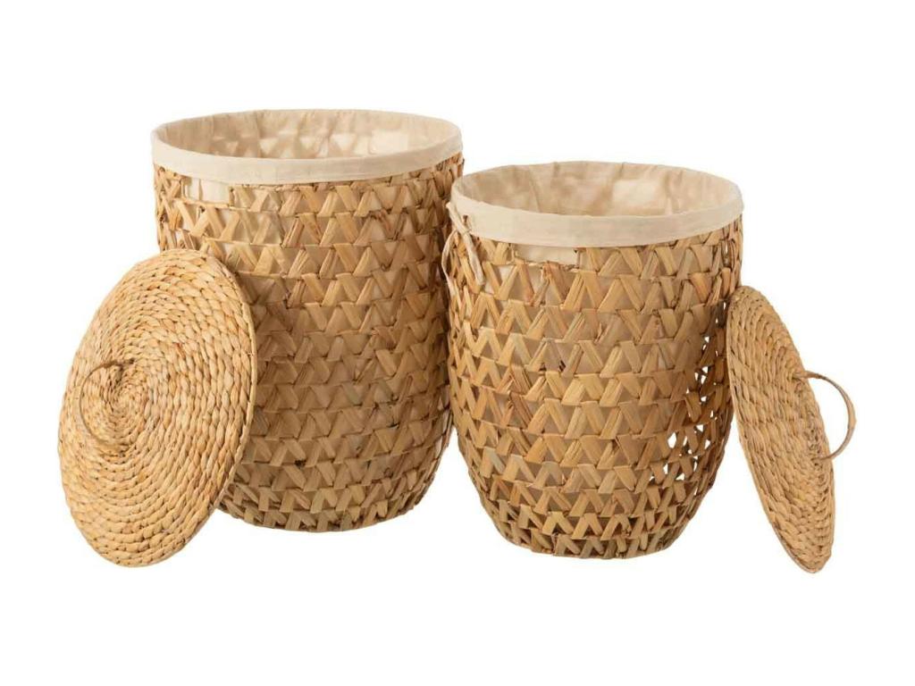 Set of 2 Laundry Baskets 60cm Natural FQIJ20491