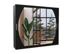 Large bedroom wardrobe with 3 sliding doors, black and mirror, 250cm CCUY03652