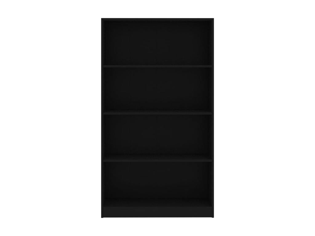 4-Tier Bookshelf, Black, 80x24x142 cm, Chipboard, NIZB09896