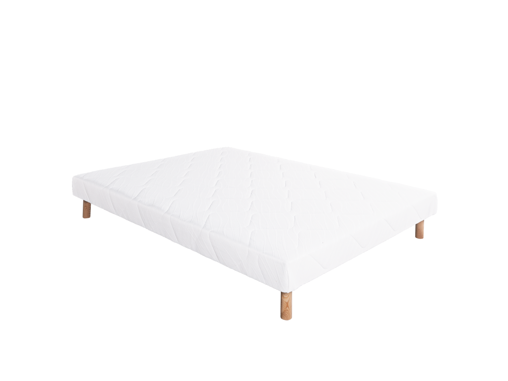 Mattress Set 140x190 cm 26 cm White Slatted Base ASSE17433