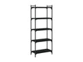 5-tier black bookcase, 60x30x154 cm, engineered wood, LCOX50372