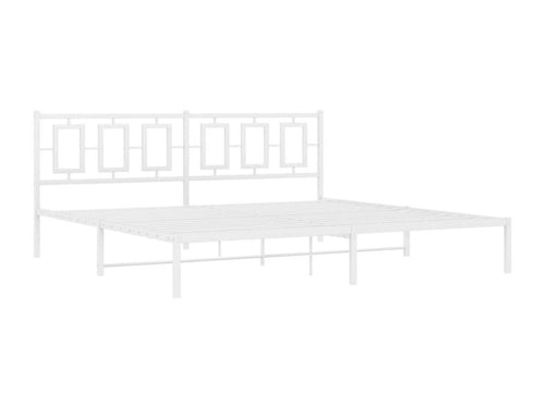 Metal bed frame with white headboard 193x203 ZJWQ46181