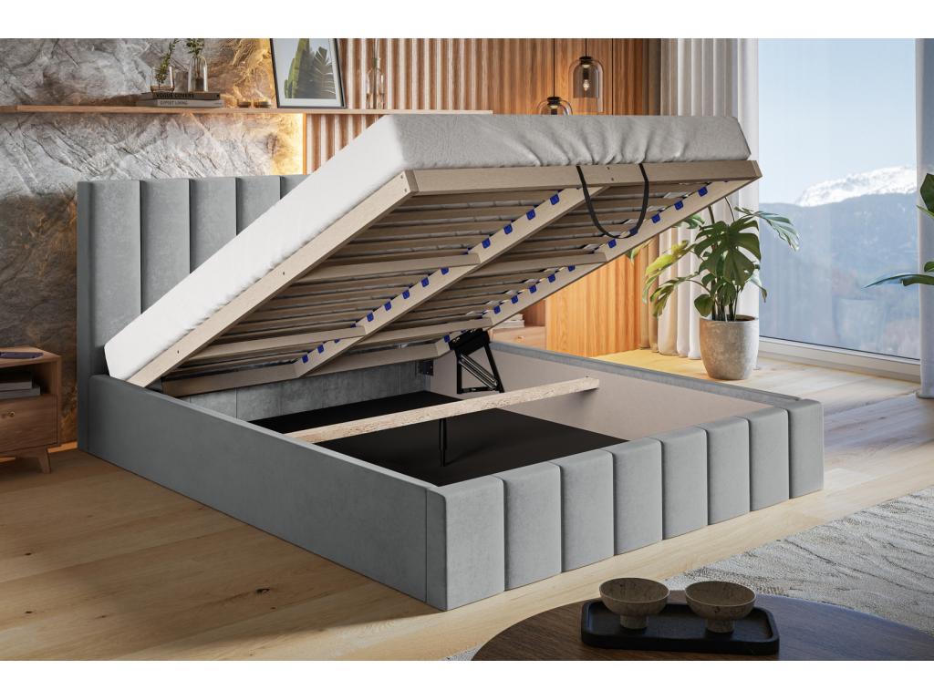 Lysvia Bed with Storage 180x200 cm Lysvia - Velvet Fabric / Slatted Base Adult Bed 180x200 cm - Velvet Green Lysvia 19 RYPL68560