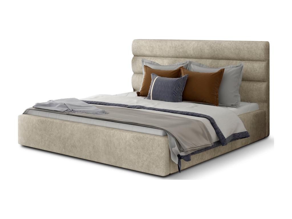 Lysvia light beige fabric designer bed with storage - 4 sizes - 180x200 TDXY36979