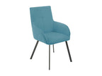 Elariva - Set of 4 Blue Armchairs with Matt Gray Base DXXV82568