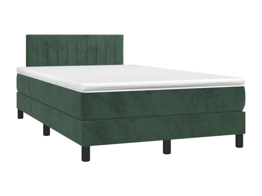 Bed base with dark green LED mattress 120x190 cm NSBE75061