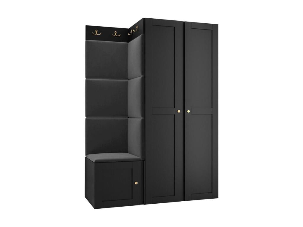 Entryway furniture 379 186x116x46cm Black MDF - Laminate - Upholstery ZTFC40700