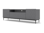 TV stand 193 cm matte graphite grey with black frame IOSX32459
