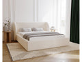 Elariva Double Bed 160x200 Upholstered Bed with Rounded Headboard 160x200 Cream 10 OHUF17693