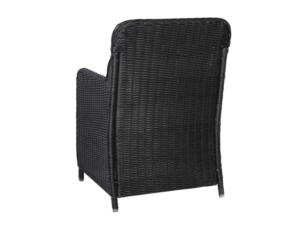 11-Piece Garden Dining Set, Black Wicker Resin FOBX08865