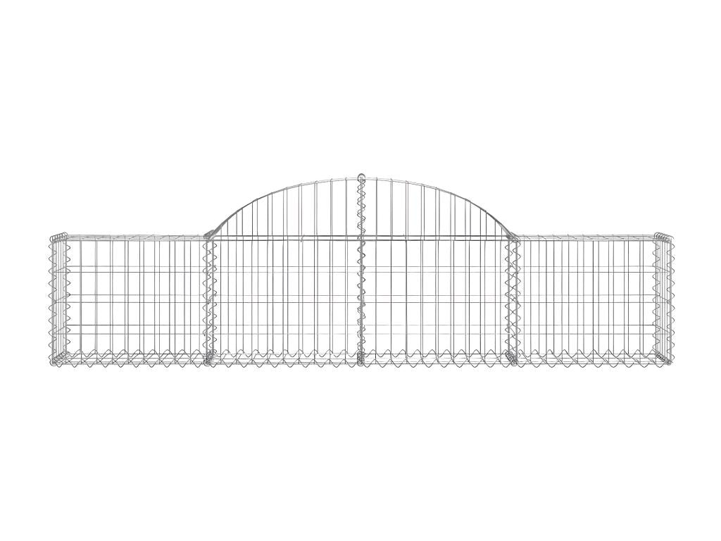 Arched gabion baskets, 14 pieces, 200x30x40/60 cm, galvanized iron GVKP70131