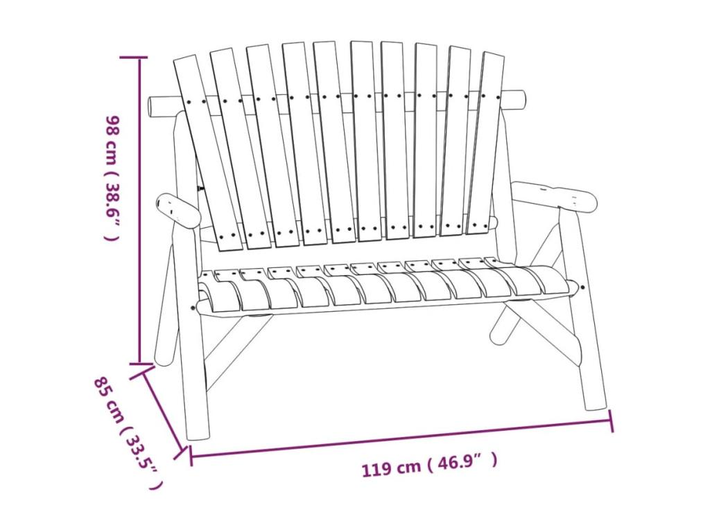 5-piece garden furniture set in solid spruce wood BYUX48396