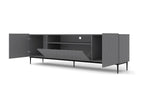 TV stand 193 cm matte graphite grey with black frame IOSX32459