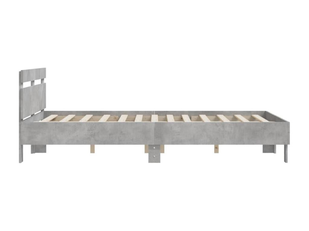 Bed frame with headboard, concrete grey, 150x200 cm HVJY44190