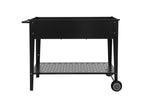 Raised mobile planter, black steel, 98x50x79.5 cm, plant container on Elariva SWJV90647