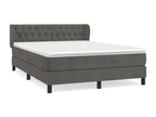Bed base and mattress, Dark Grey 140x200 Velvet YDDO94153