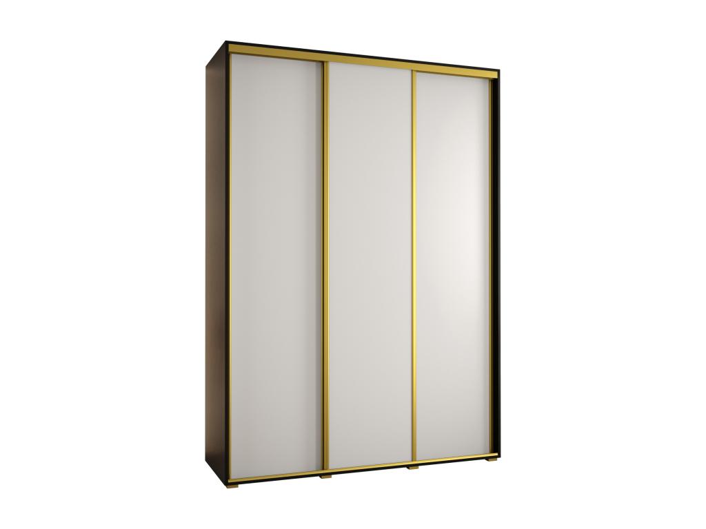 1 Sliding Door Wardrobe 235.2/180/60 3 Doors Black/White/Gold SQPR93290