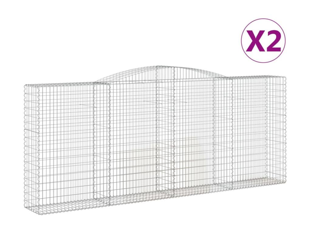 Arched gabion baskets, 2 pcs, 400x50x160-180 galvanized iron FRPH73051