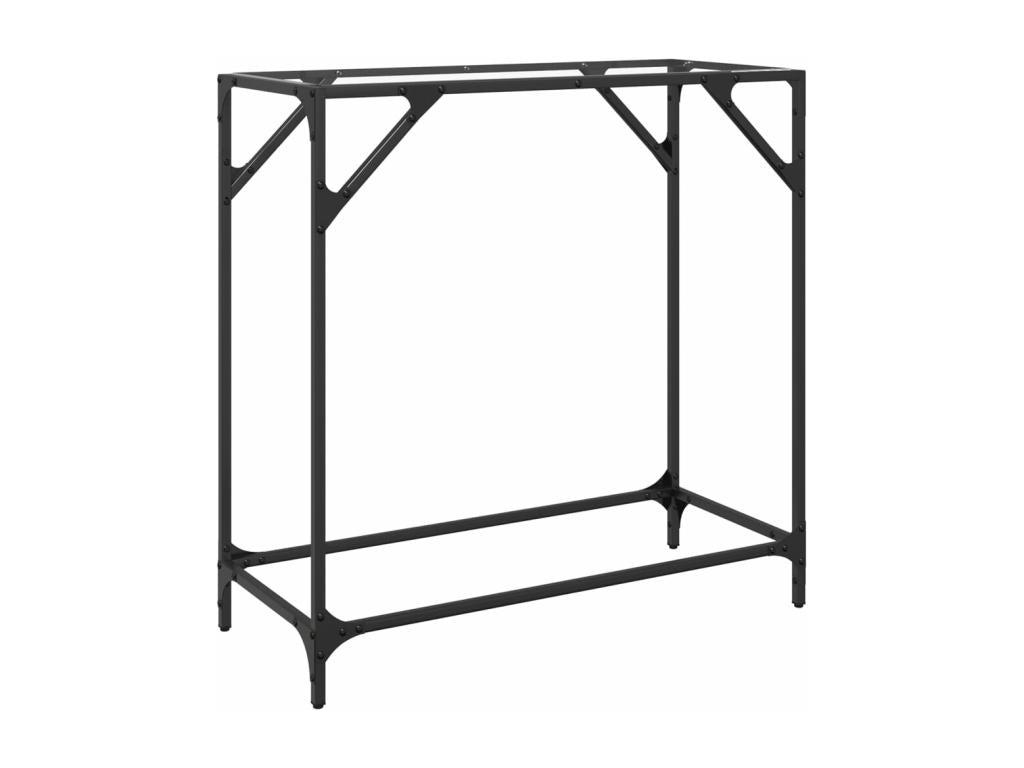 Console table with transparent glass top, 80x35x81cm, steel, RGXR93580