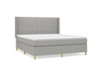 Bed base with mattress, light grey, 160x200 cm, fabric VGYF14190