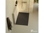 Extra-flat shower tray - Slate texture in black composite - L160 x W70 x H3 cm - Elariva GGIO29112