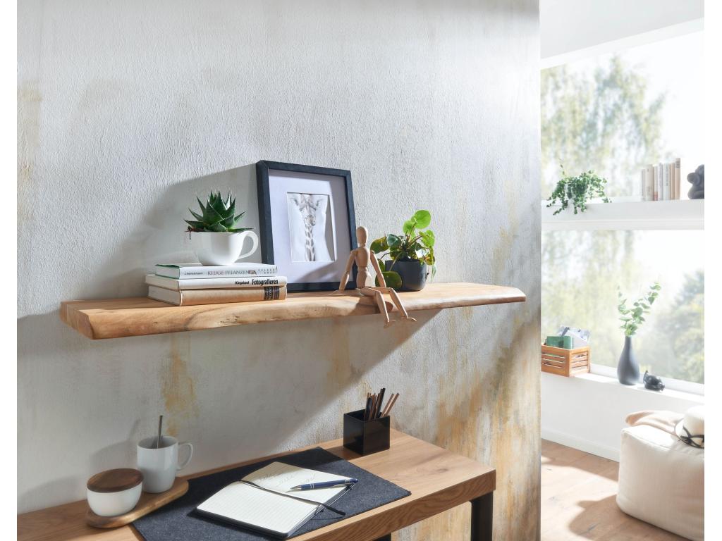 Solid Wood Wall Shelf Tree Edge Hanging Bookshelf EVEM62523