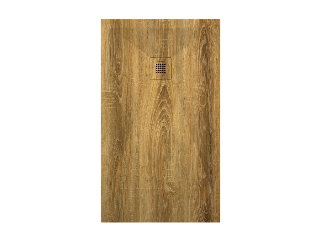 Oak shower tray with smooth 3D finish and colored grid - 100x70 cm WBQZ35966